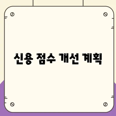 신용 점수 개선 계획