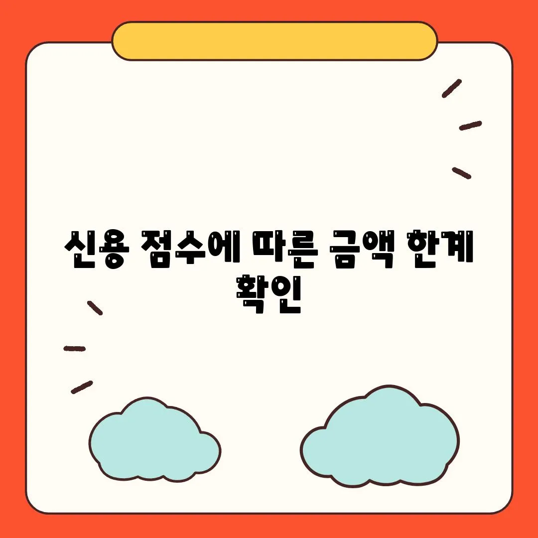 신용 점수에 따른 금액 한계 확인