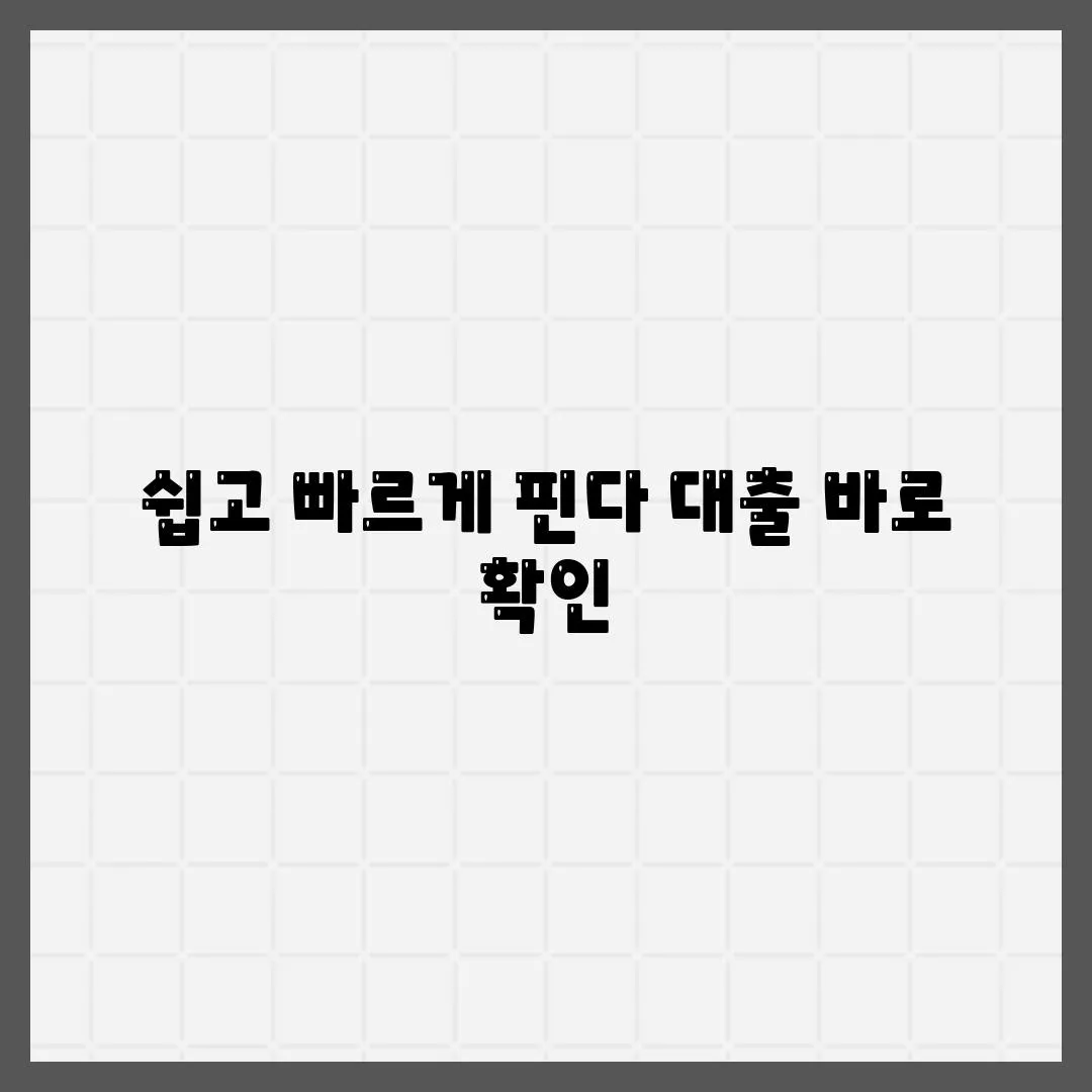 쉽고 빠르게 핀다 대출 바로 확인