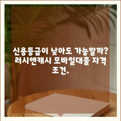 러시앤캐시 모바일대출 자격