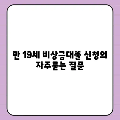 만 19세 비상금대출 신청