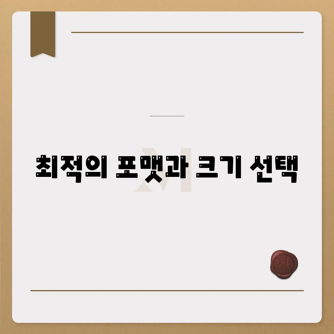 최적의 포맷과 크기 선택