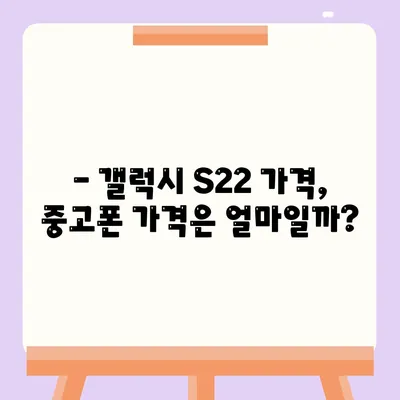 갤럭시s22 가격