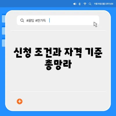 신청 조건과 자격 기준 총망라