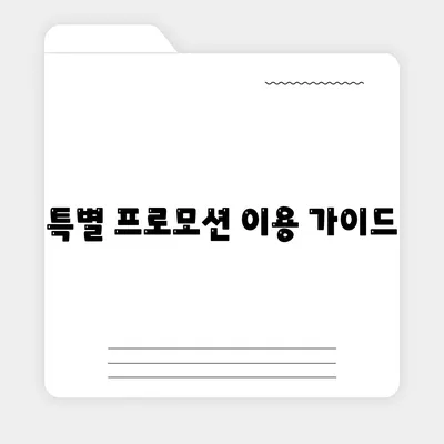 특별 프로모션 이용 가이드