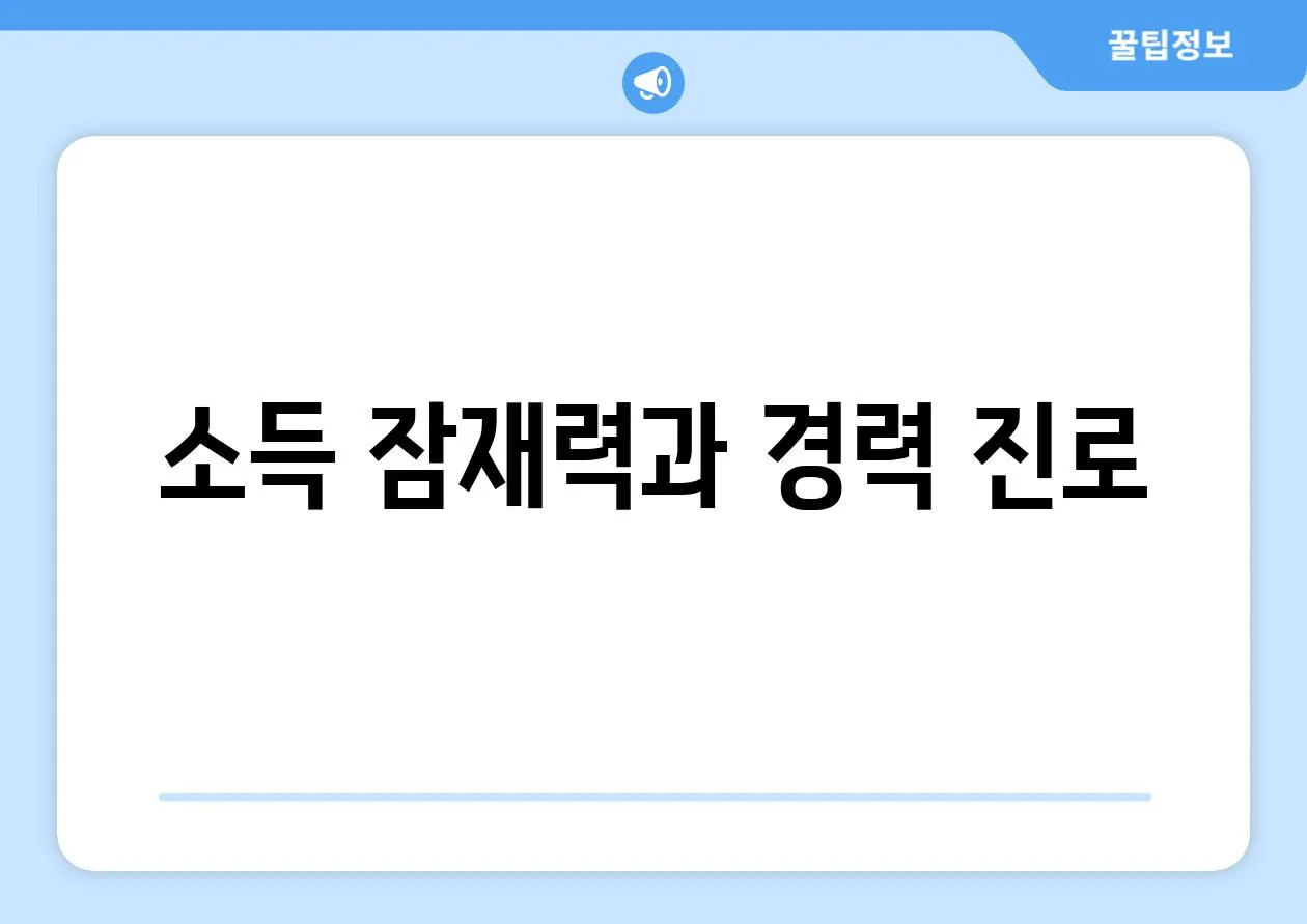 소득 잠재력과 경력 진로