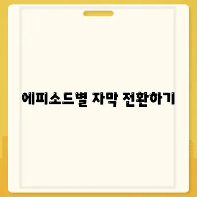 에피소드별 자막 전환하기