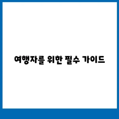 여행자를 위한 필수 가이드