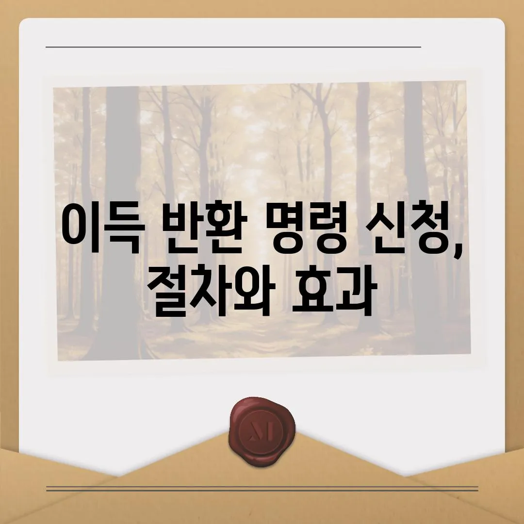 이득 반환 명령 신청, 절차와 효과