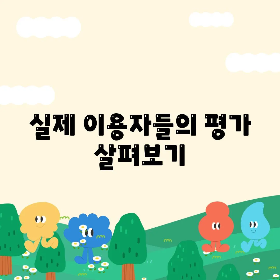 실제 이용자들의 평가 살펴보기