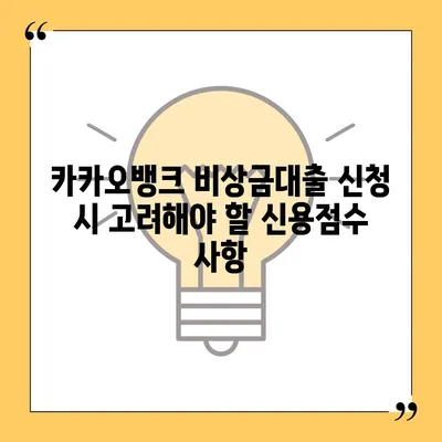 카카오뱅크 비상금대출 신용점수