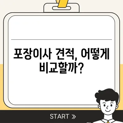 포장이사 견적 비교 | 가격과 선택지 파악