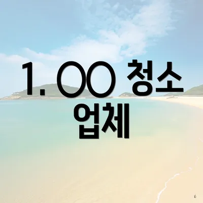 1. ○○ 청소 업체