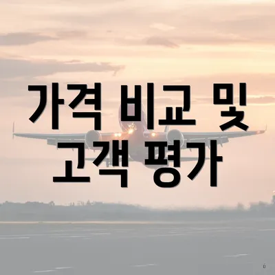 가격 비교 및 고객 평가