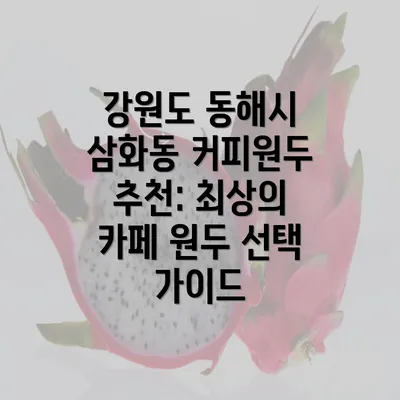 강원도 동해시 삼화동 커피원두 추천: 최상의 카페 원두 선택 가이드