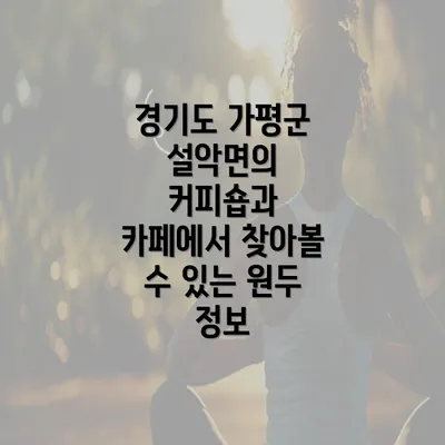 경기도 가평군 설악면의 커피숍과 카페에서 찾아볼 수 있는 원두 정보