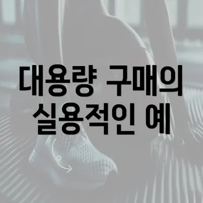 대용량 구매의 실용적인 예