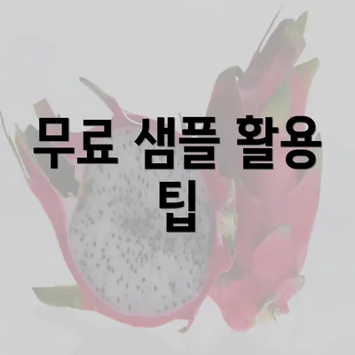 무료 샘플 활용 팁