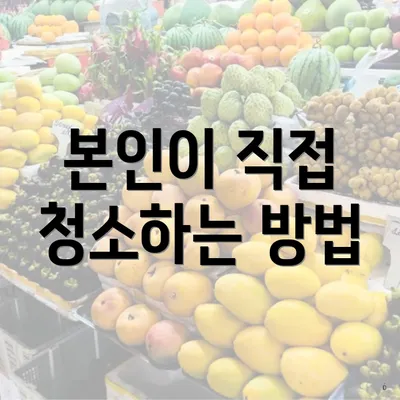 본인이 직접 청소하는 방법