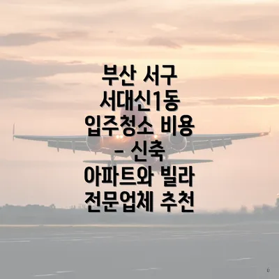 부산 서구 서대신1동 입주청소 비용 - 신축 아파트와 빌라 전문업체 추천