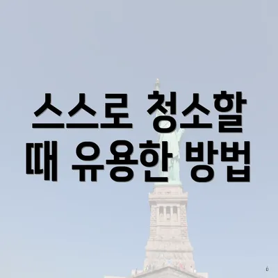 스스로 청소할 때 유용한 방법