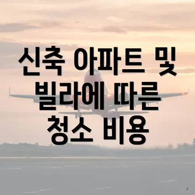 신축 아파트 및 빌라에 따른 청소 비용