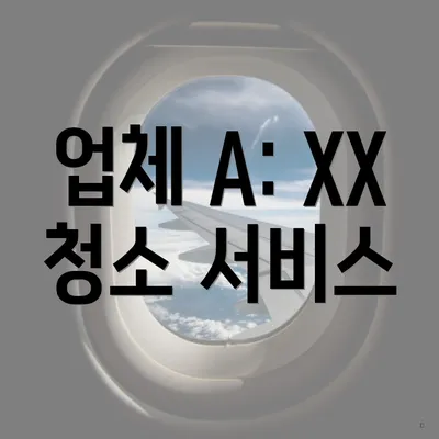 업체 A: XX 청소 서비스