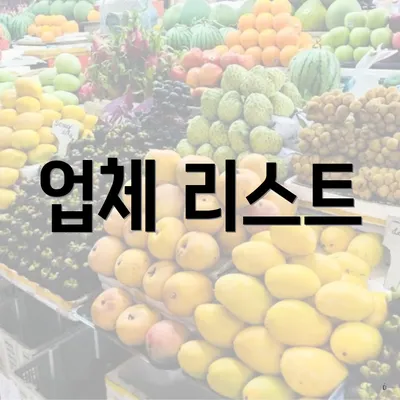 업체 리스트