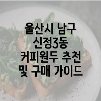 울산시 남구 신정3동 커피원두 추천 및 구매 가이드