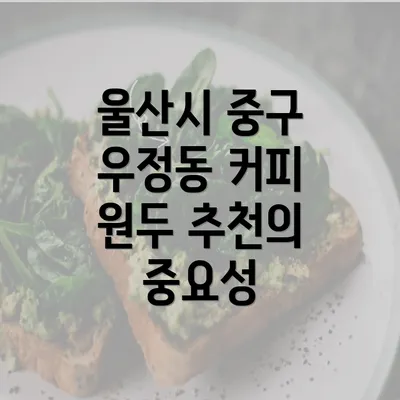 울산시 중구 우정동 커피 원두 추천의 중요성