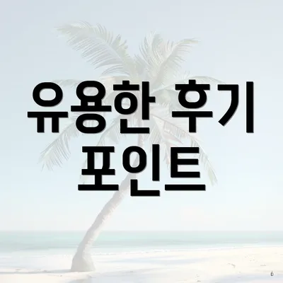 유용한 후기 포인트