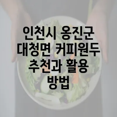 인천시 옹진군 대청면 커피원두 추천과 활용 방법