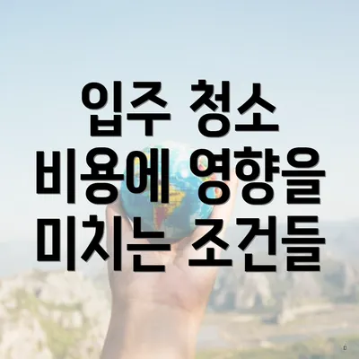 입주 청소 비용에 영향을 미치는 조건들