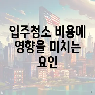 입주청소 비용에 영향을 미치는 요인