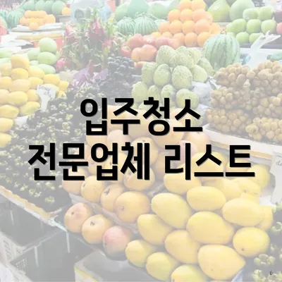 입주청소 전문업체 리스트