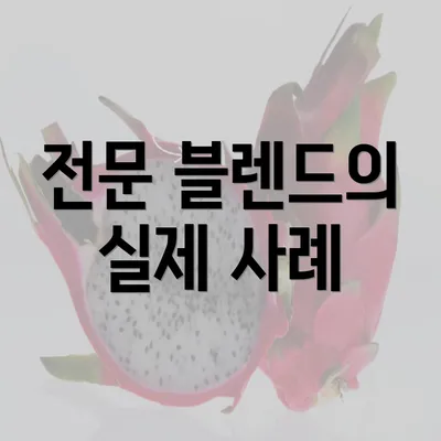 전문 블렌드의 실제 사례