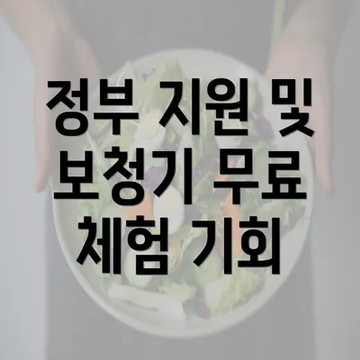 정부 지원 및 보청기 무료 체험 기회