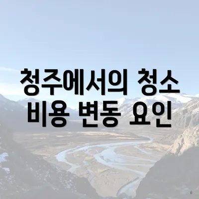 청주에서의 청소 비용 변동 요인