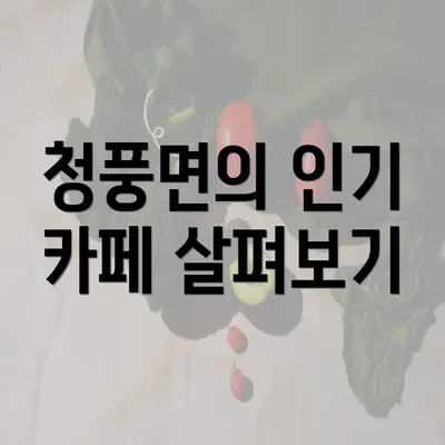 청풍면의 인기 카페 살펴보기