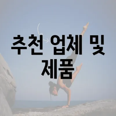 추천 업체 및 제품