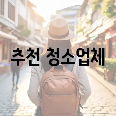 추천 청소업체