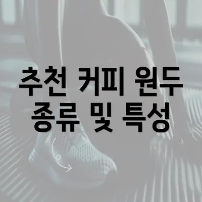 추천 커피 원두 종류 및 특성