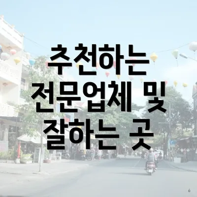 추천하는 전문업체 및 잘하는 곳