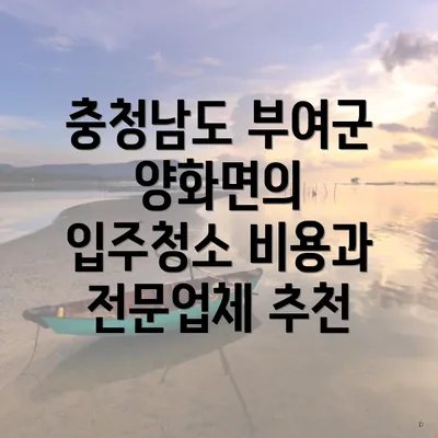 충청남도 부여군 양화면의 입주청소 비용에 대한 이해