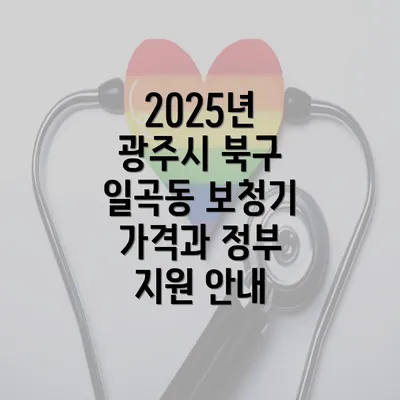 2025년 광주시 북구 일곡동 보청기 가격과 정부 지원 안내