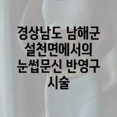 경상남도 남해군 설천면에서의 눈썹문신 반영구 시술