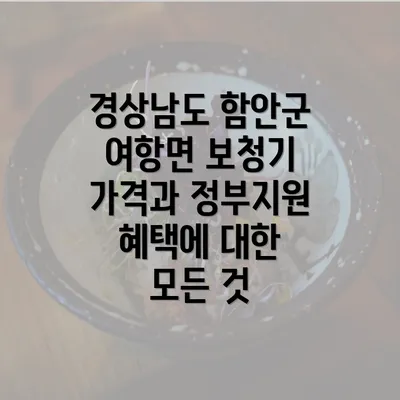 경상남도 함안군 여항면 보청기 가격과 정부지원 혜택에 대한 모든 것