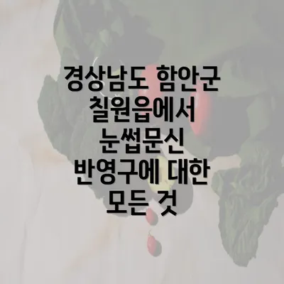 경상남도 함안군 칠원읍에서 눈썹문신 반영구에 대한 모든 것