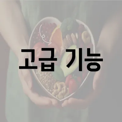 고급 기능