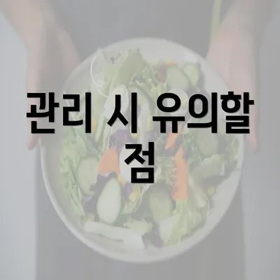 관리 시 유의할 점